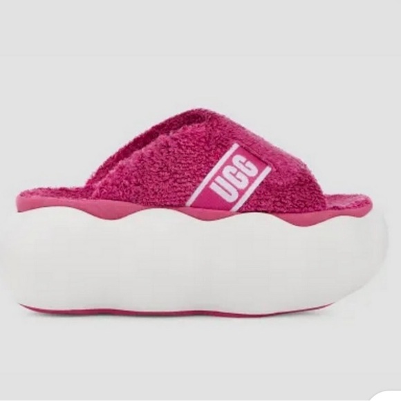 UGG Sugarcloud Slides in “ Dragon Fruit “ Fuchsia Pink Woman’s 10 | New No Box - Picture 6 of 16